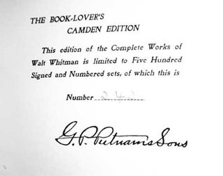 The Complete Writings of Walt Whitman.