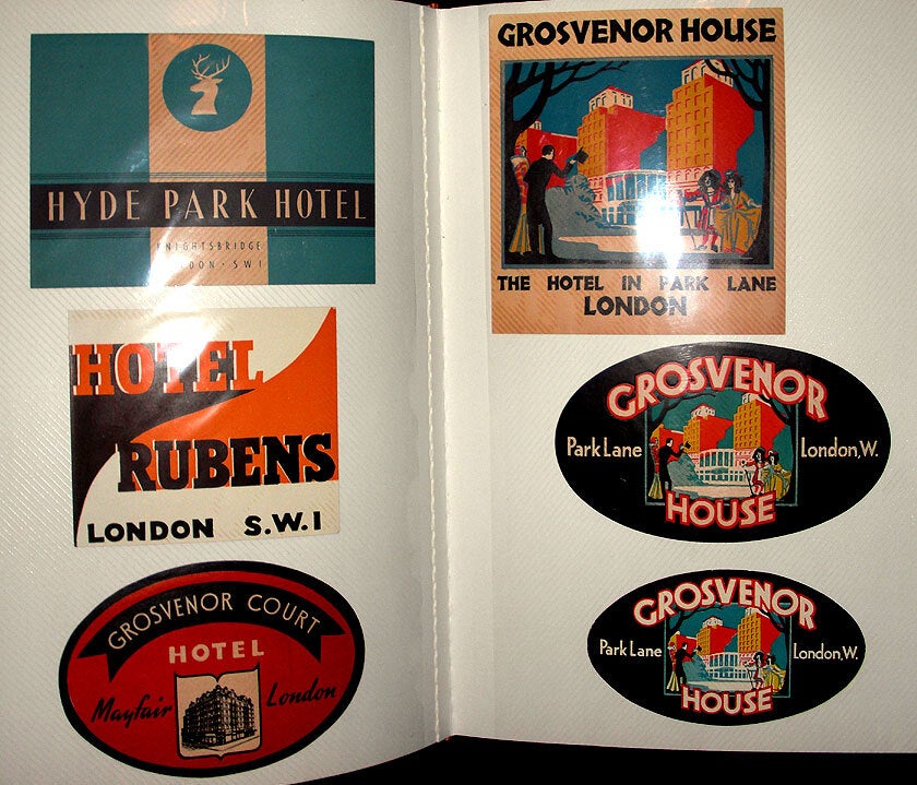 A Collection of Original Art deco Luggage Labels
