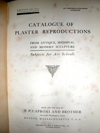 Catalogue of Plaster Reproductions From Antique, Medieval and Modern Sculpture.