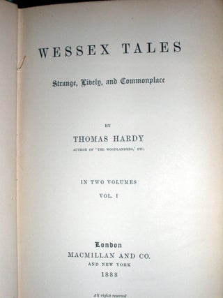 Wessex Tales. Stange Lively and Commonplace.